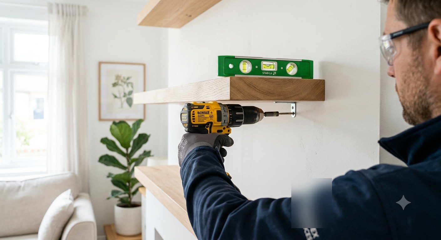 Shelf and picture hanging